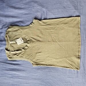 Free People U Neck Tank Army Dust Size M